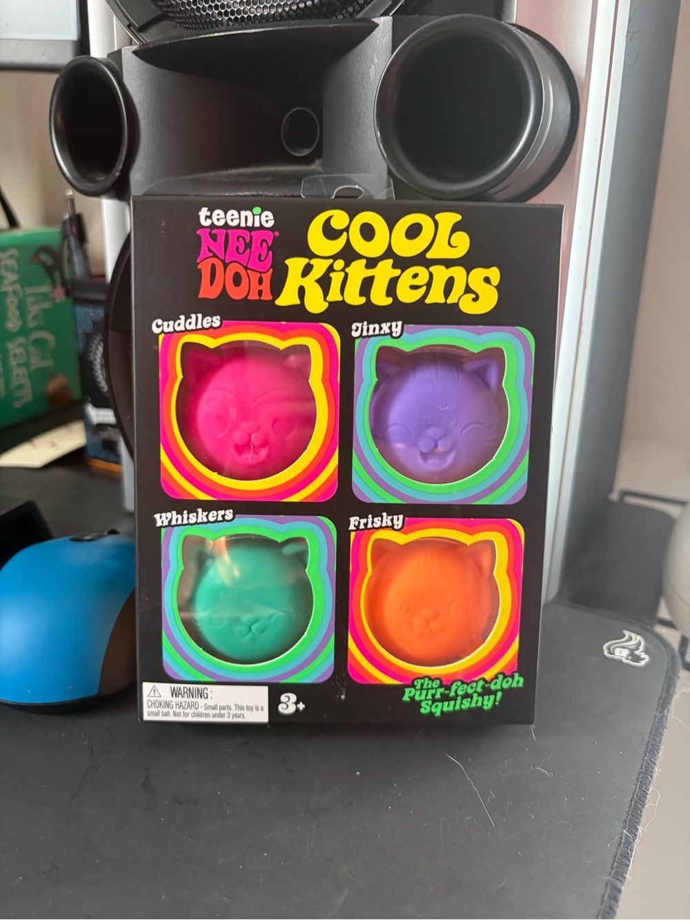 teenie NEE DOH Cool Kittens Squishy Pack — Pink, Purple, Teal, Orange